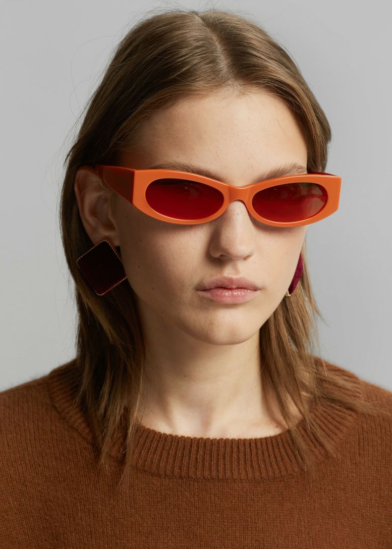 Women The Frankie Shop | Karen Wazen Ciara Sunglasses Carrot ⋆ Billysuits